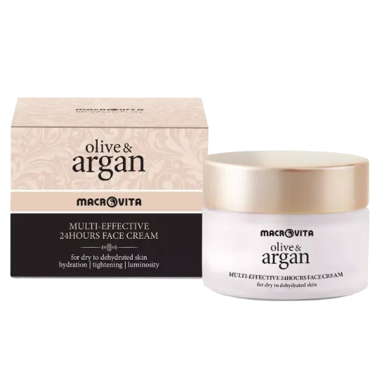 Poza cu Crema de fata 24 de ore multi-efect cu ulei de Argan si Masline pentru ten uscat 50 ml